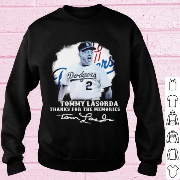 Top Los Angeles Dodgers Tommy Lasorda Thanks For The Memories Signatures shirt