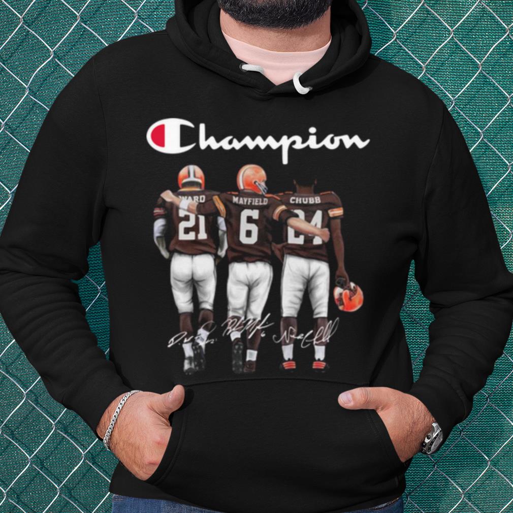 Original Cleveland Browns Champion Mayfield Chubb signatures shirt 3dc370b2 original cleveland browns champion mayfield chubb signatures shirt 4 - Original Cleveland Browns Champion Mayfield Chubb signatures shirt