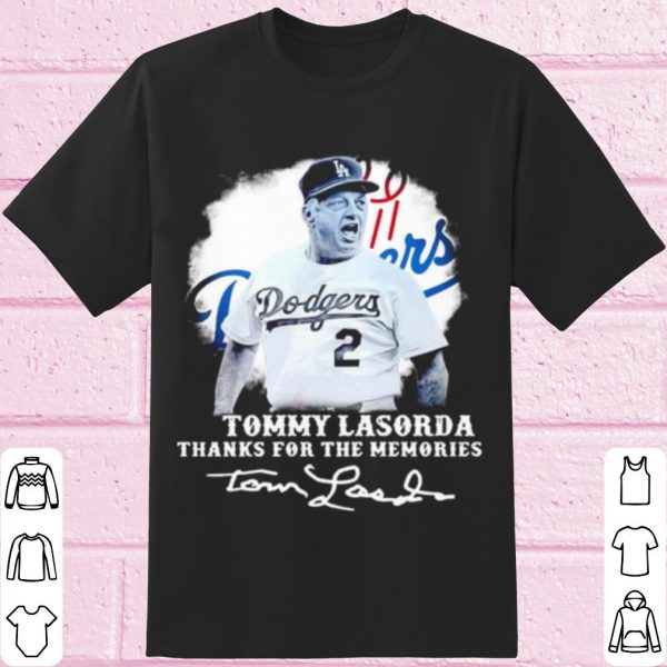Top Los Angeles Dodgers Tommy Lasorda Thanks For The Memories Signatures shirt