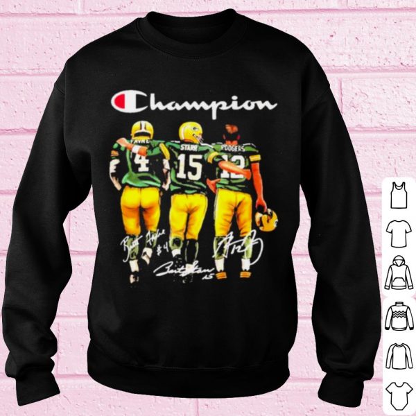 Top Brett Favre Bart Starr Aaron Rodgers Champion Signatures shirt