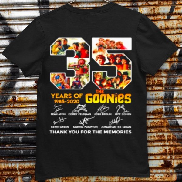 Original 35 Years Of The Goonies 1985 2020 Thank You For The Memories shirt