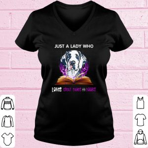 Top Just A Lady Who Loves Great Dane And Books shirt 1