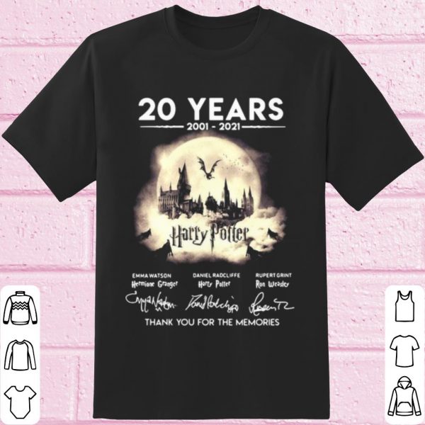 Top 20 Years 2001 2021 Harry Potter Signatures Thank The Memories Signature shirt