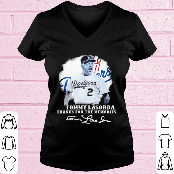 Top Los Angeles Dodgers Tommy Lasorda Thanks For The Memories Signatures shirt