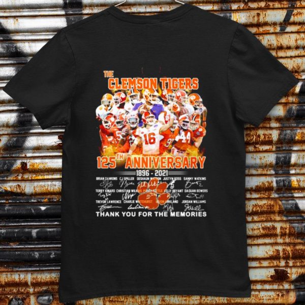 Official The Clemson Tigers 125th Anniversary Thank The Memories Signature shirt