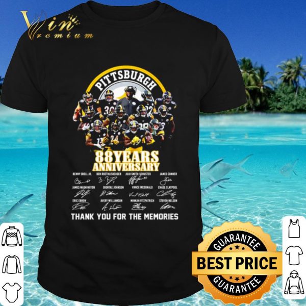 Cool Pittsburgh Steelers 88 Years Anniversary Thank For Memories Signature shirt