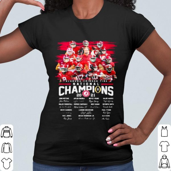 Cool Alabama Crimson Tide College Football Playoff National Champions 2021 Signature shirt