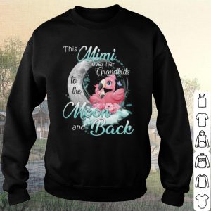 Pretty Flamingo This Mimi Loves Her Grandkids To The Moon And Back shirt 2