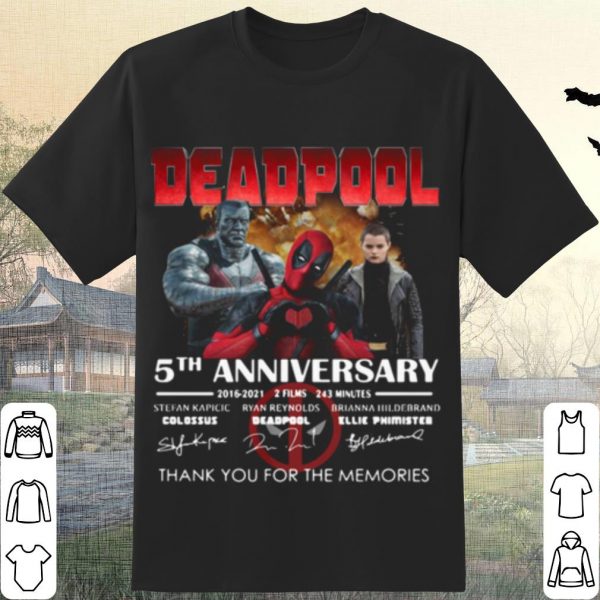 Pretty Deadpool 5th Anniversary Thank You For The Memories Signatures shirt