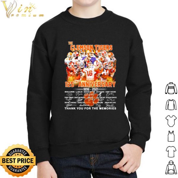 Official The Clemson Tigers 125th Anniversary Thank The Memories Signature shirt