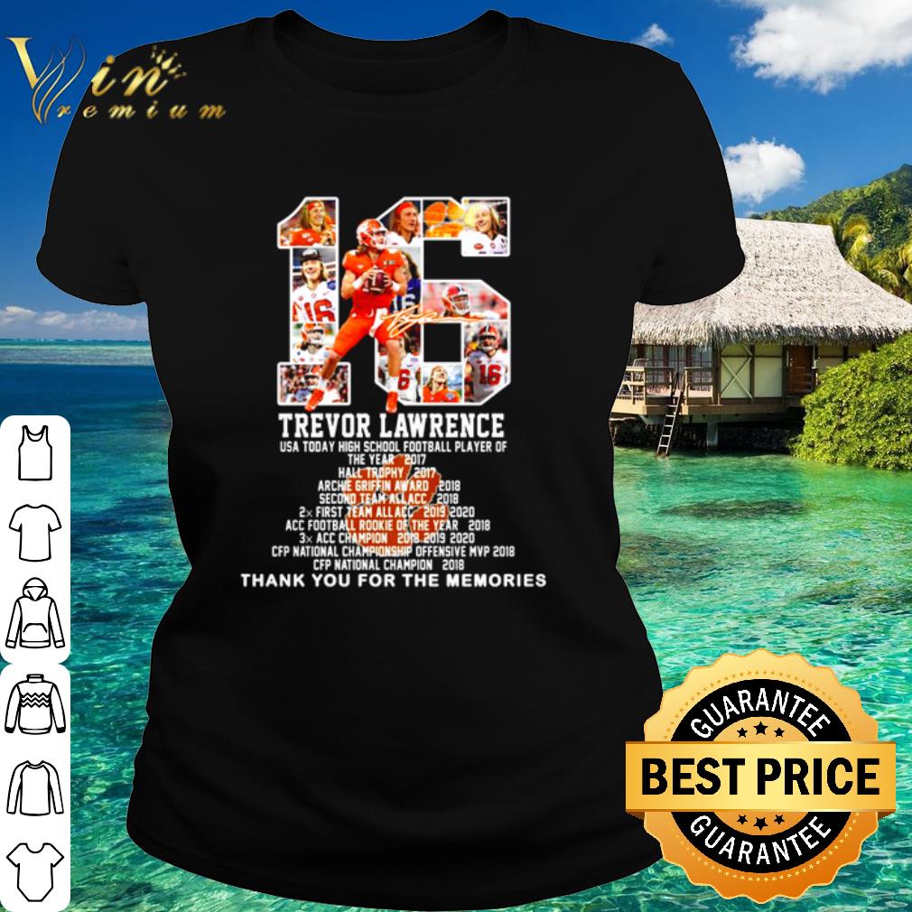 Top 16 Trevor Lawrence Usa Today High School Football Thank The Memories shirt Top 16 Trevor Lawrence Usa Today High School Football Thank The Memories shirt