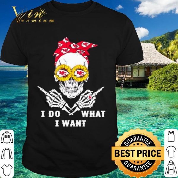 Top Skull I Do What I Want Ribbon Logo Kansas City Chiefs shirt