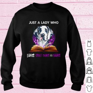 Top Just A Lady Who Loves Great Dane And Books shirt 2