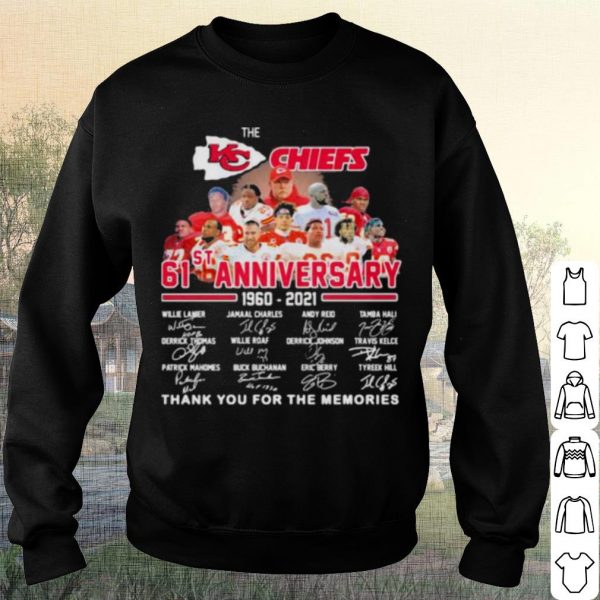 Pretty Kansas City Chiefs 61st Anniversary 1960 2021 Thank Memories Signature shirt