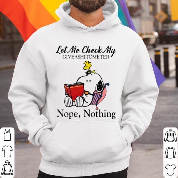 Top Snoopy and Woodstock Let Me Check My Giveashitometer Nope Nothing shirt