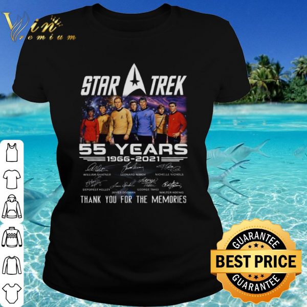 Cool Star Trek 55 Years 1966 2021 Thank You For The Memories Signature shirt