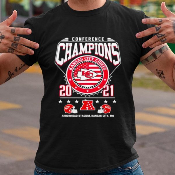 Top Conference champions Kanas City Chiefs 2021 arrowhead stadium Kanas City shirt