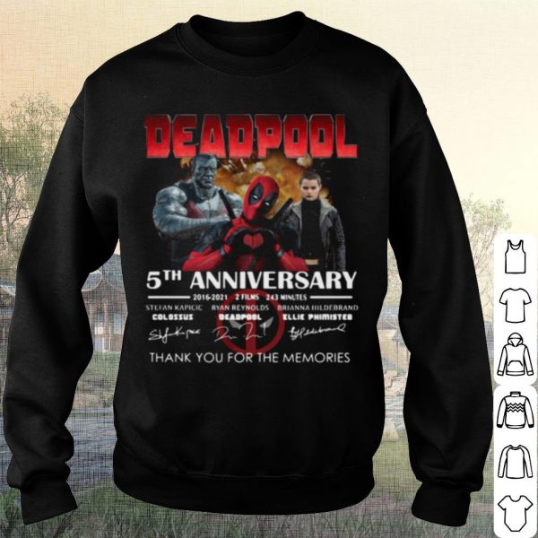 Pretty Deadpool 5th Anniversary Thank You For The Memories Signatures shirt