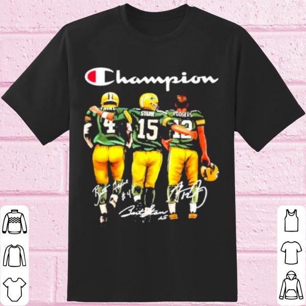Top Brett Favre Bart Starr Aaron Rodgers Champion Signatures shirt
