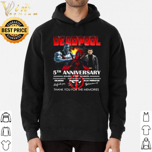 Original Deadpool 5th Anniversary 2016 2021 2 Film 243 Minutes Signatures shirt