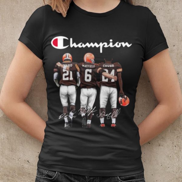 Original Cleveland Browns Champion Mayfield Chubb signatures shirt