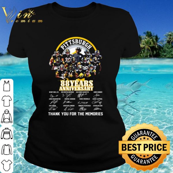 Cool Pittsburgh Steelers 88 Years Anniversary Thank For Memories Signature shirt