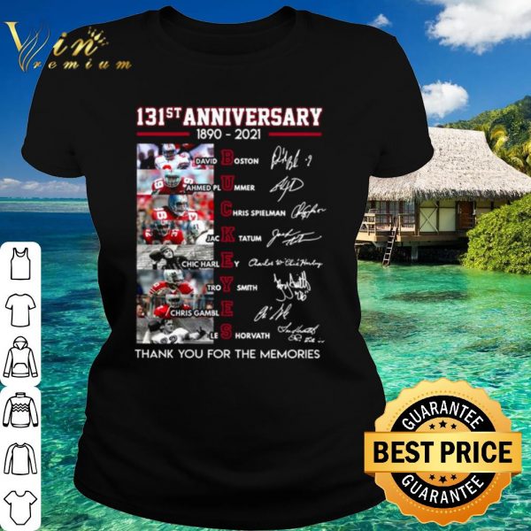 Top 131st Anniversary Ohio State Buckeyes Thank The Memories Signatures shirt