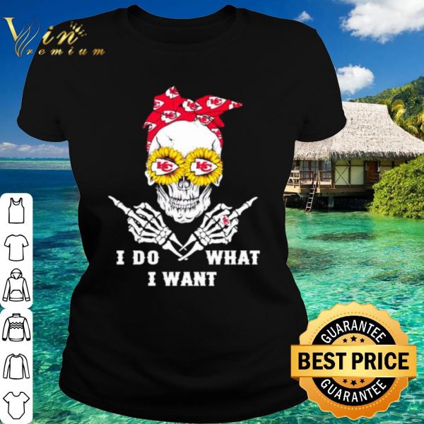 Top Skull I Do What I Want Ribbon Logo Kansas City Chiefs shirt