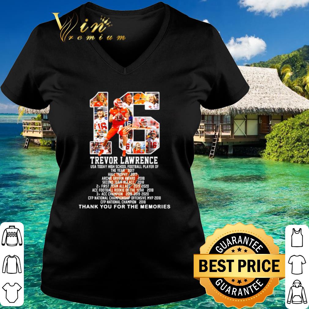 Top 16 Trevor Lawrence Usa Today High School Football Thank The Memories shirt Top 16 Trevor Lawrence Usa Today High School Football Thank The Memories shirt