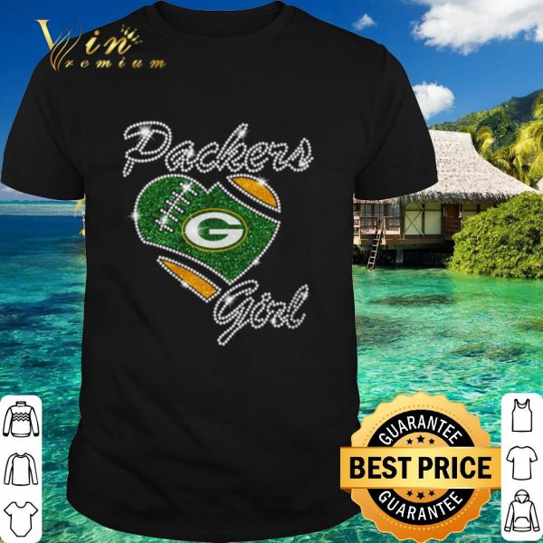 Top Green Bay Packers Girl Diamond Heart shirt