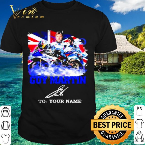 Top Guy Martin Motorcycle Racer Signature Union Flag shirt