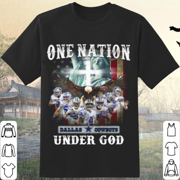 Pretty One Nation Dallas Cowboys Under God American Flag shirt