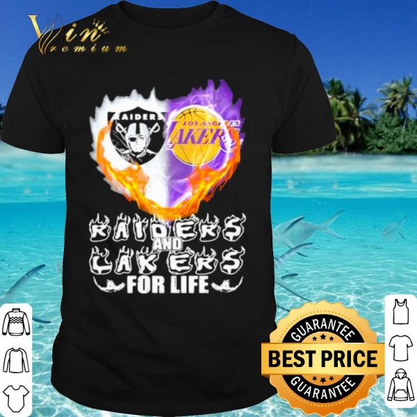 Pretty Raiders And Los Angeles Lakers For Life Logo Team Football In My Heart shirt