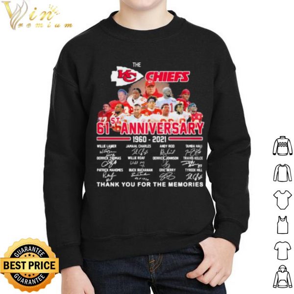 Nice Kansas City Chiefs 61st Anniversary 1960 2021 Thank Memories Signature shirt