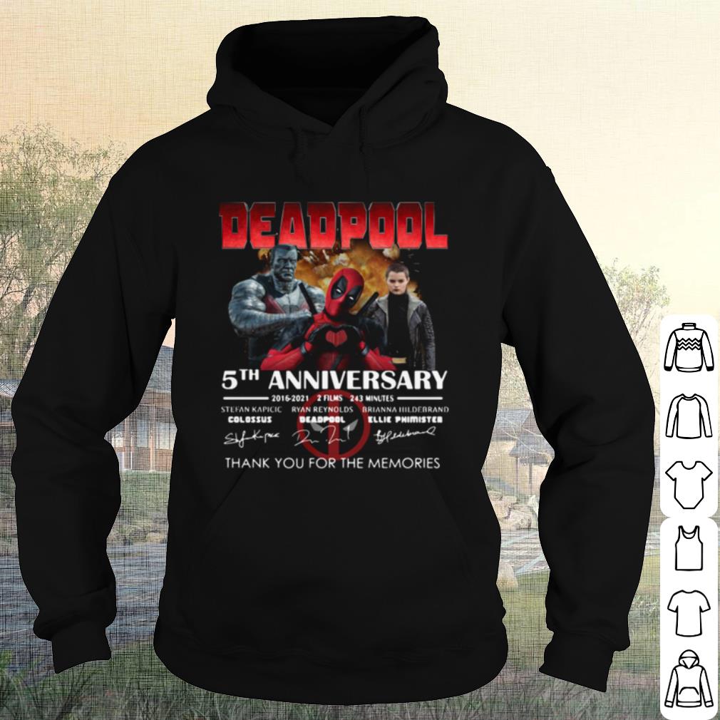 d9b02373 pretty deadpool 5th anniversary thank you for the memories signatures shirt 4 - Pretty Deadpool 5th Anniversary Thank You For The Memories Signatures shirt