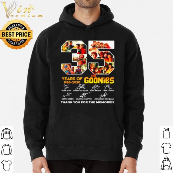 Original 35 Years Of The Goonies 1985 2020 Thank You For The Memories shirt