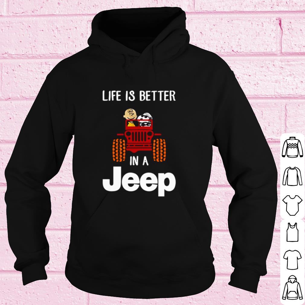 df5364ac snoopy and charlie life is better in a jeep shirt 4 - Snoopy And Charlie Life Is Better In A Jeep shirt