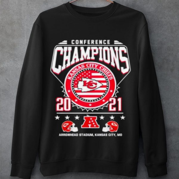 Top Conference champions Kanas City Chiefs 2021 arrowhead stadium Kanas City shirt