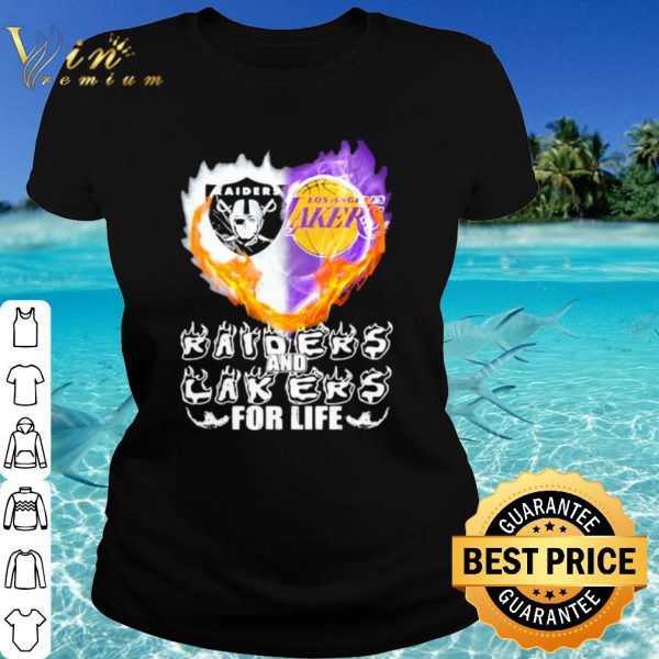 Pretty Raiders And Los Angeles Lakers For Life Logo Team Football In My Heart shirt
