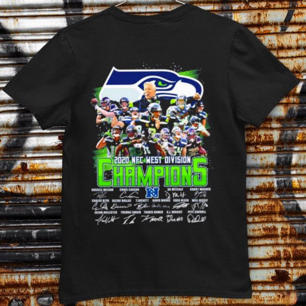 Original Seattle Seahawks 2020 Nfc West Division Champions Signatures shirt
