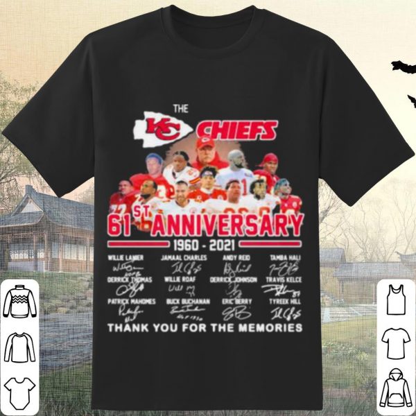 Pretty Kansas City Chiefs 61st Anniversary 1960 2021 Thank Memories Signature shirt