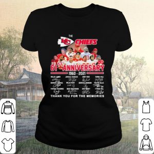 Pretty Kansas City Chiefs 61st Anniversary 1960 2021 Thank Memories Signature shirt 1