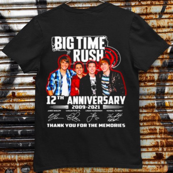Original Big Time Rush 12th Anniversary 2009 2021 Thank The Memories Signature shirt