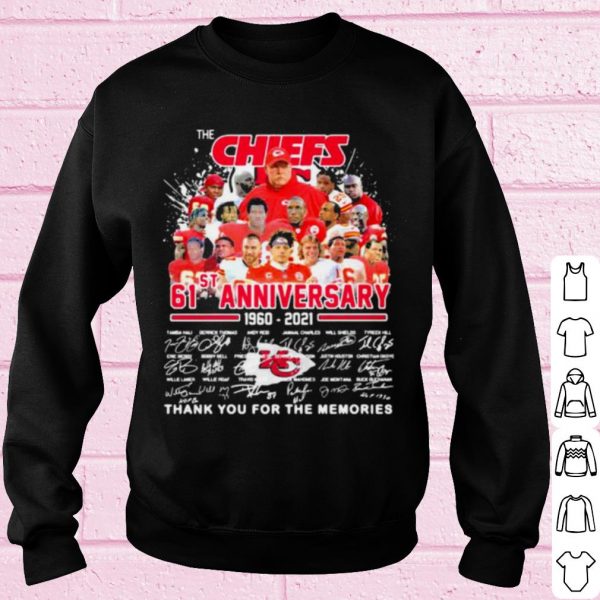 Top The Chiefs 61st Anniversary 1960 2021 Thank You For The Memories Signature shirt