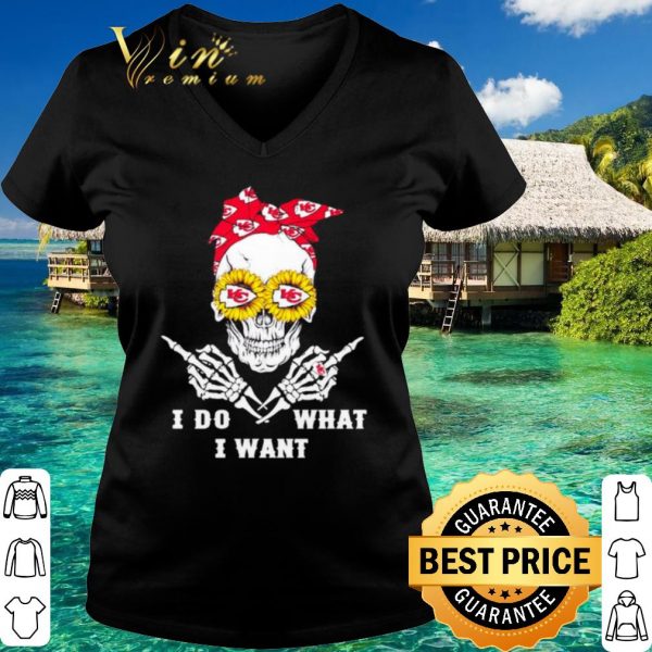 Top Skull I Do What I Want Ribbon Logo Kansas City Chiefs shirt