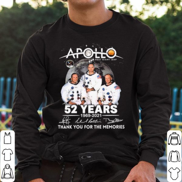 Top Apollo Next Giant Leap 52 Years 1969 2021 Thank Memories Signatures shirt