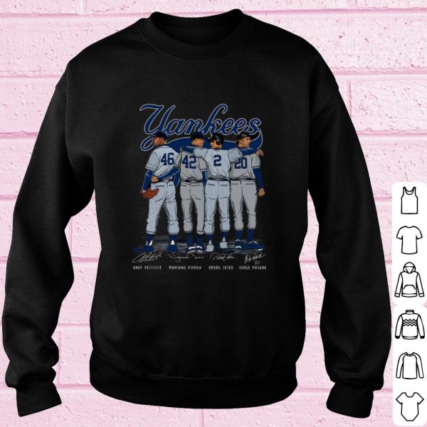 Official Yankees 46 Andy Pettitte 42 Mariano Rivera 2 Derek Jeter Signature shirt