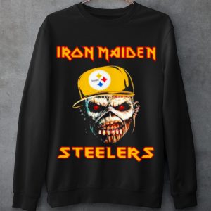 Top Iron Maiden Wear Hat Logo Steelers Football shirt 2 Top Iron Maiden Wear Hat Logo Steelers Football shirt 2