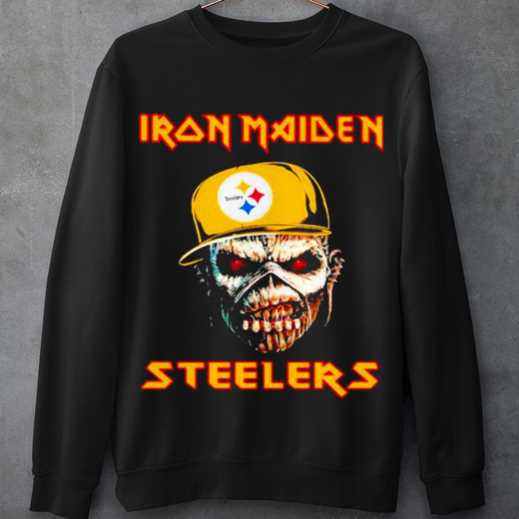 Top Iron Maiden Wear Hat Logo Steelers Football shirt Top Iron Maiden Wear Hat Logo Steelers Football shirt