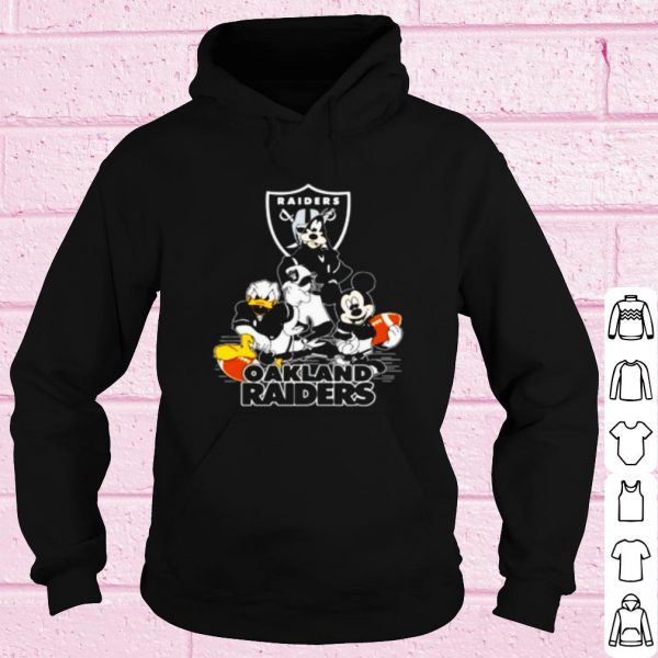 Top Mickey Mouse Donald Duck And Goofy With Oakland Raiders Sport shirt